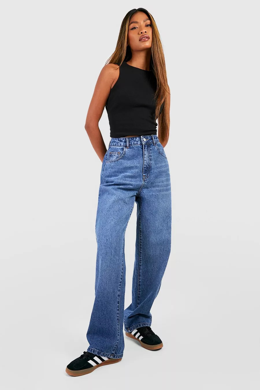 Jean droit uni | Boohoo.com (FR)
