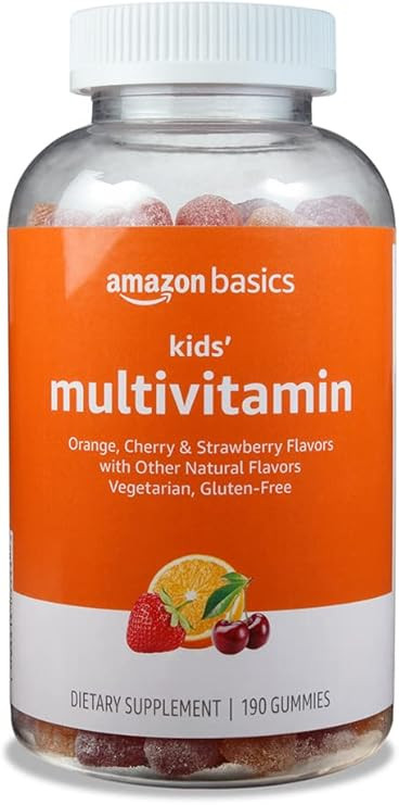 Amazon Basics Kids' Multivitamin Gummies, Cherry, Strawberry & Orange Flavors, 190 Count (Previou... | Amazon (US)