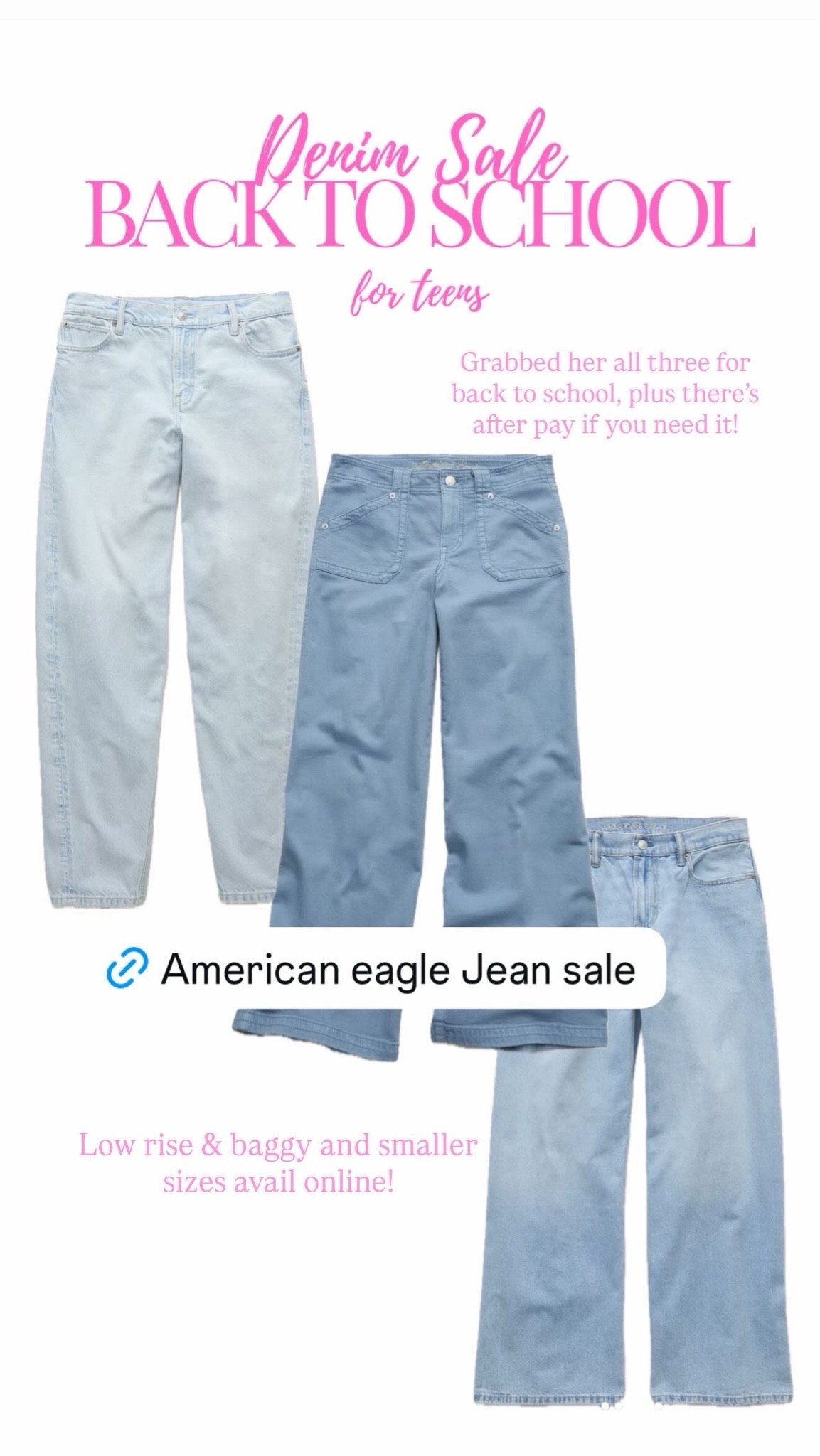 Preteens & teen back to school denim. American eagle has their denim marked down and sizes are going quick. 000 is hard to come by so ordering some for my girl!!

#LTKsale #LTKfall #LTKjeans