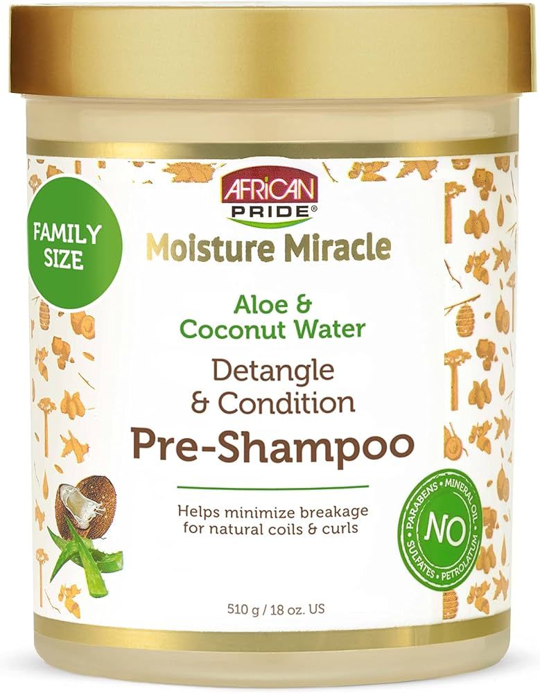 African Pride Moisture Miracle Aloe & Coconut Water Pre-Shampoo - Helps Minimize Hair Breakage fo... | Amazon (US)
