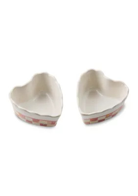 MacKenzie-Childs Check Everyday Heart Ramekins Set of 2 | Belk