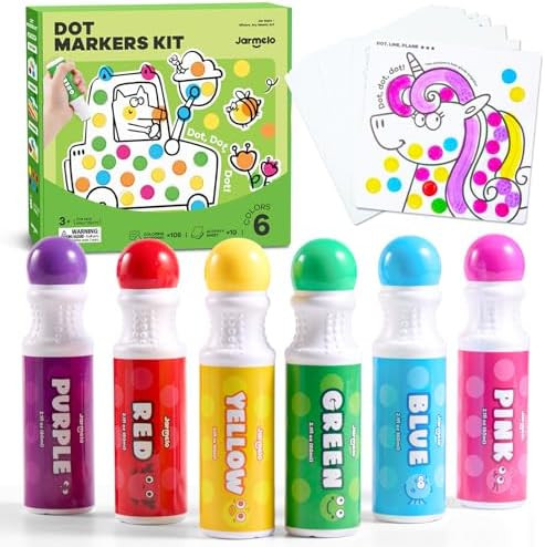 Jar Melo Washable Dot Markers, 6 Colors Dot Paints with 108 PDF & 10 Physical Activity Papers, No... | Amazon (US)