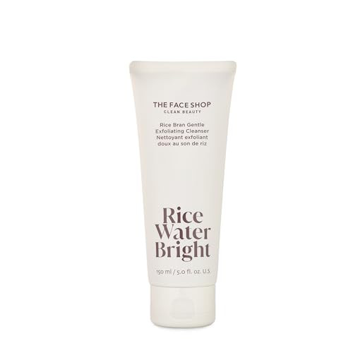 The Face Shop Rice Water Bright Rice Bran Gentle Exfoliating Cleanser - Hydrating, Moisturizing & Brightening Face Cleanser - Vegan Exfoliating Face Wash Face Scrub - Korean Skin Care Face Exfoliator | Amazon (US)