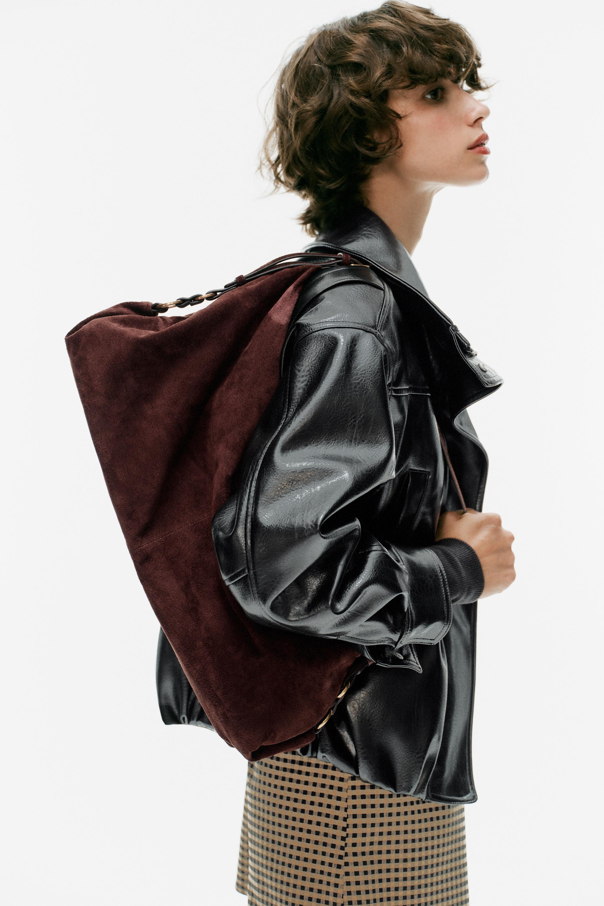 LEATHER TOTE BAG | Zara UK