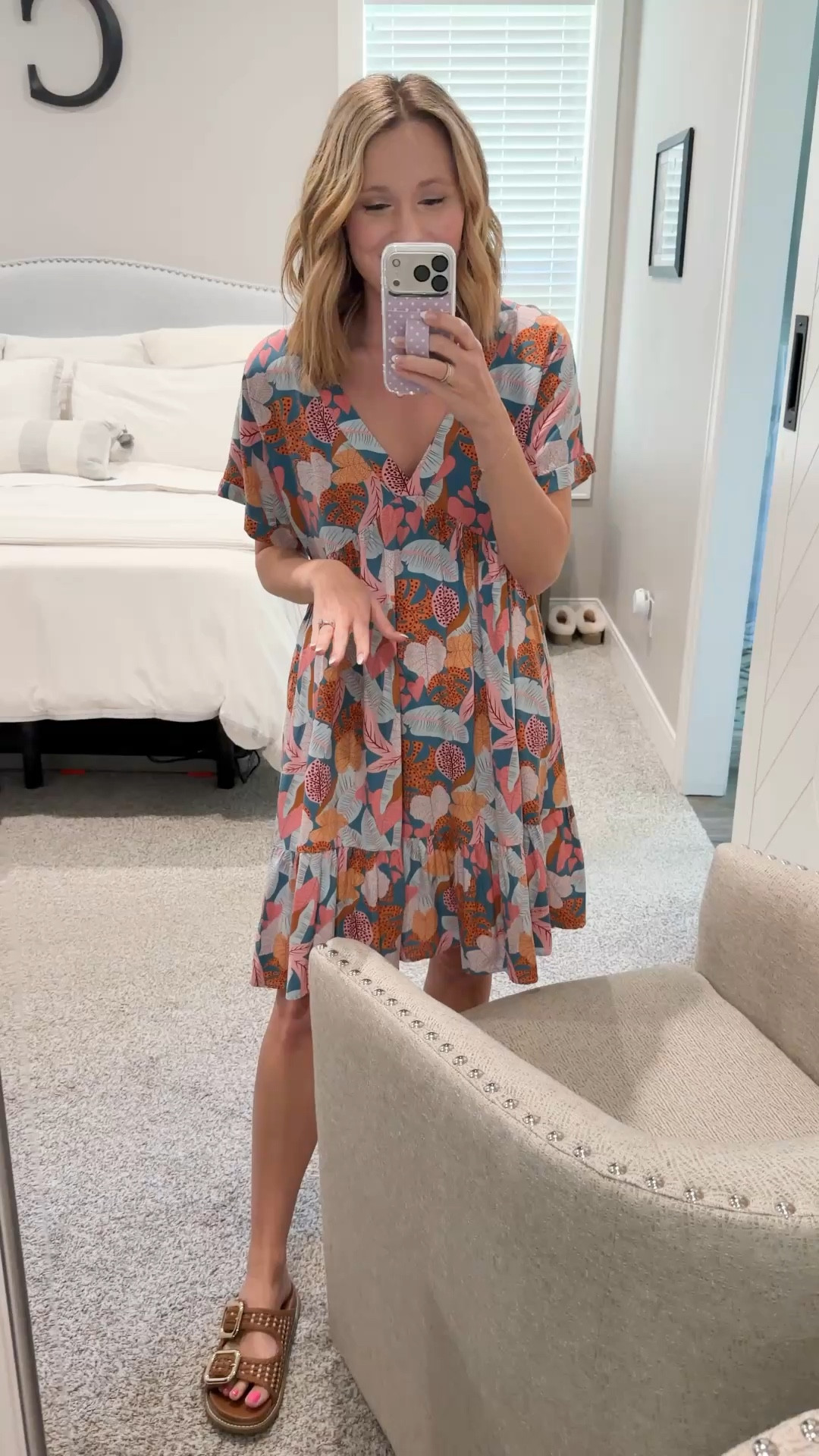 Loving the print on this dress! The color is so pretty! Super light weight and flowy and perfect for the warmer weather this summer! 

#LTKootd #LTKSeasonal #LTKSwim