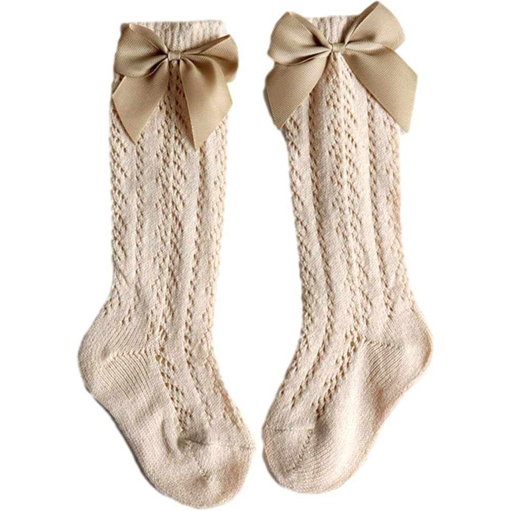 Baby Girl Knee-High Socks Toddlers Bow Stockings Newborn Infant Princess Frilly Socks | Amazon (US)