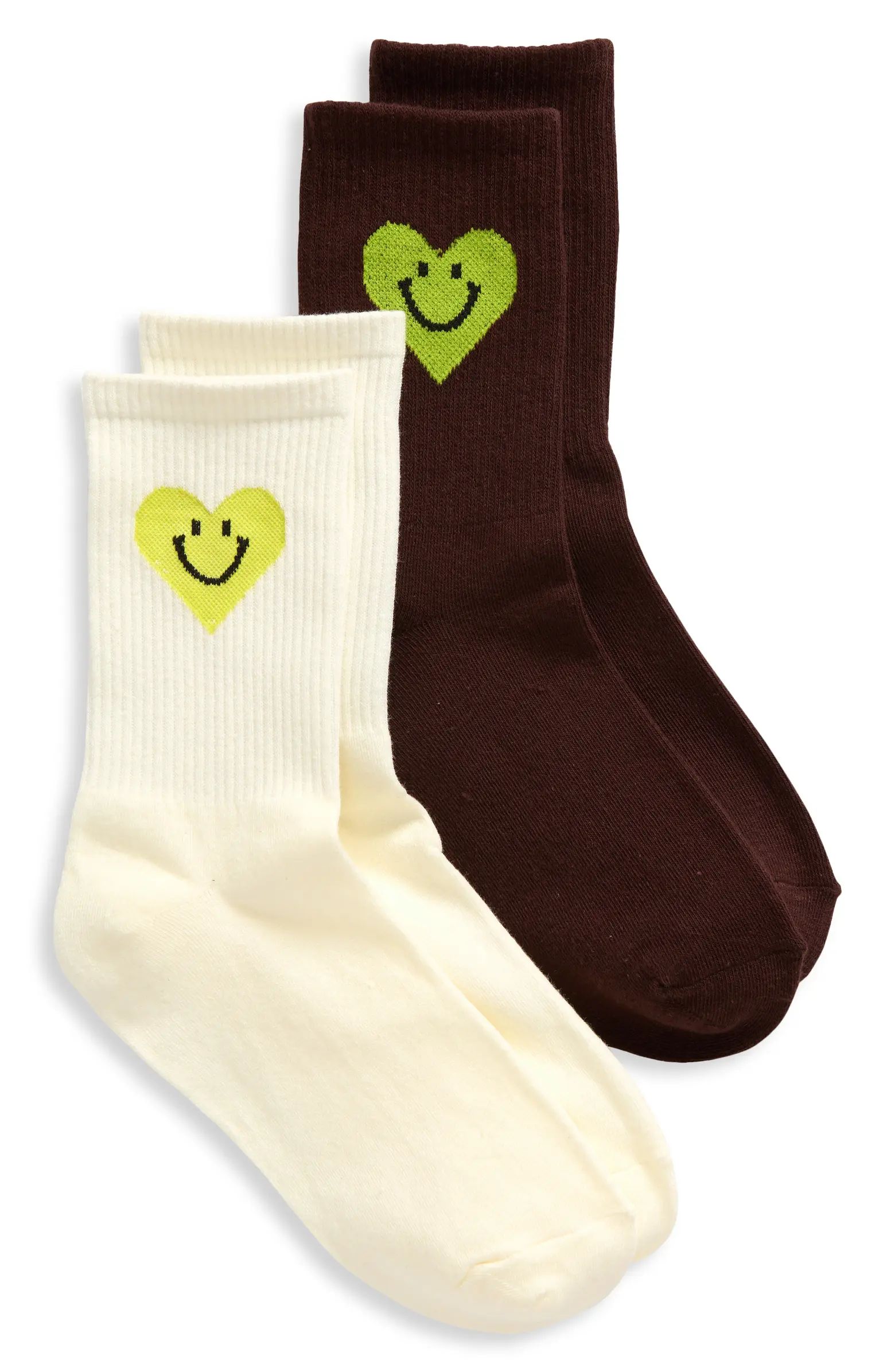 Rainbow Unicorn Birthday Surprise Heart Smile 2-Pack Assorted Crew Socks | Nordstrom | Nordstrom