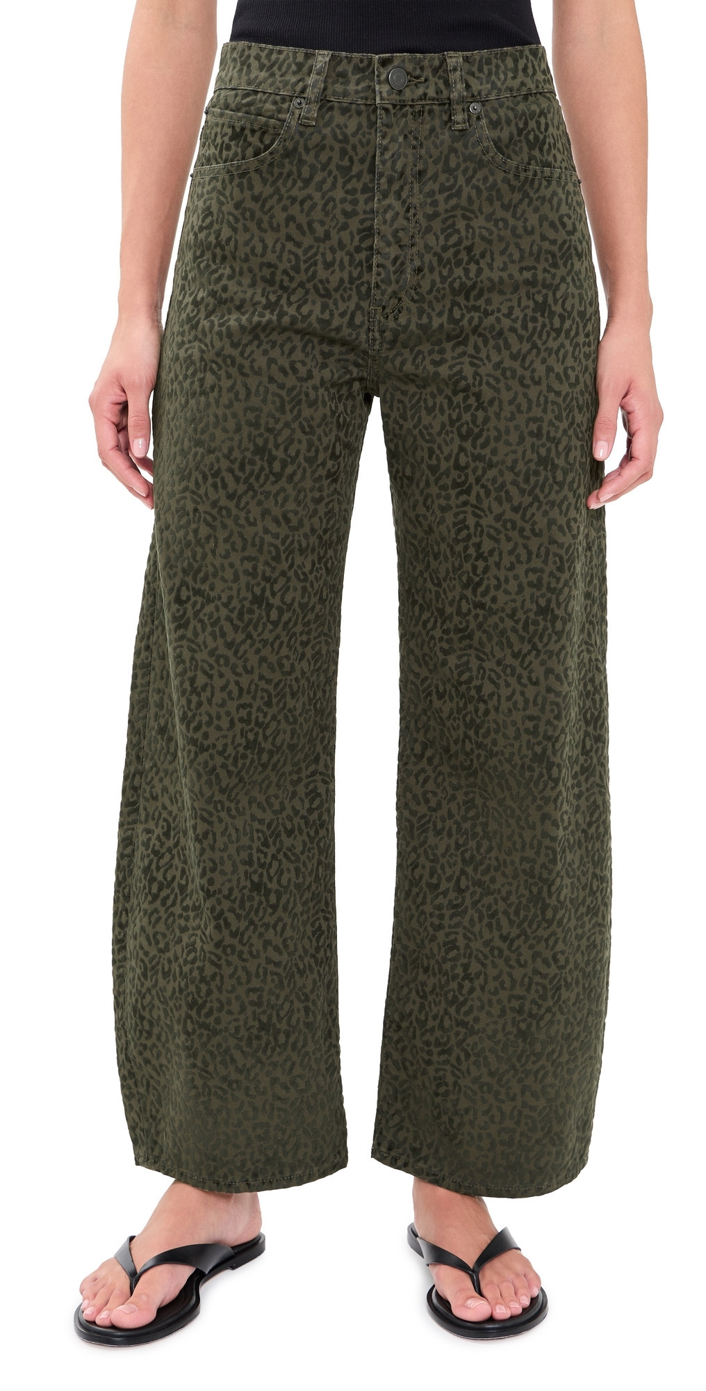 FRAME The Bow Crop Flocked Jeans Sandcat 29 | Shopbop