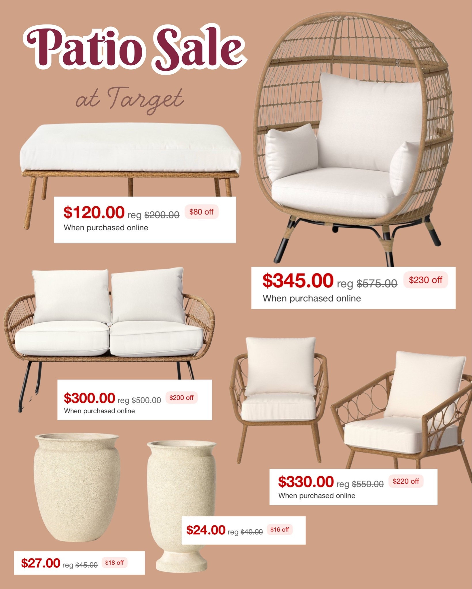 Patio furniture on sale! 

Target finds, Target style, outdoor furniture, backyard

#LTKHome #LTKSaleAlert