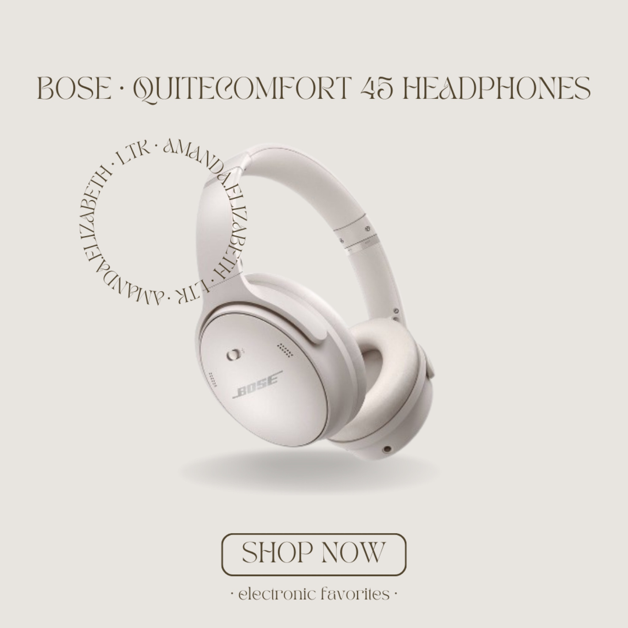 My new favorite headphones • Bose QuiteComfort Headphones with Bluetooth & Noise Canceling (color white smoke) 🎧 

There’s comfort in quiet. You can feel it the minute you put them on. The soft, plush cushions seal you in. You press the button and whoosh — the world fades, the music starts, and it’s love at first listen. That’s the power of our QuietComfort 45 Headphones with signature active noise cancelling technology and premium comfort. Bose QuietComfort 45 Headphones also deliver proprietary acoustic technology for deep, clear audio with adjustable EQ so you can tune your music to your liking. They're wireless headphones with a perfect balance of quiet, comfort, and sound you’ll enjoy all day long. 

#LTKtravel #LTKfitness