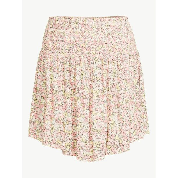 Scoop Women's Floral Mini Skirt with Smock Waist | Walmart (US)