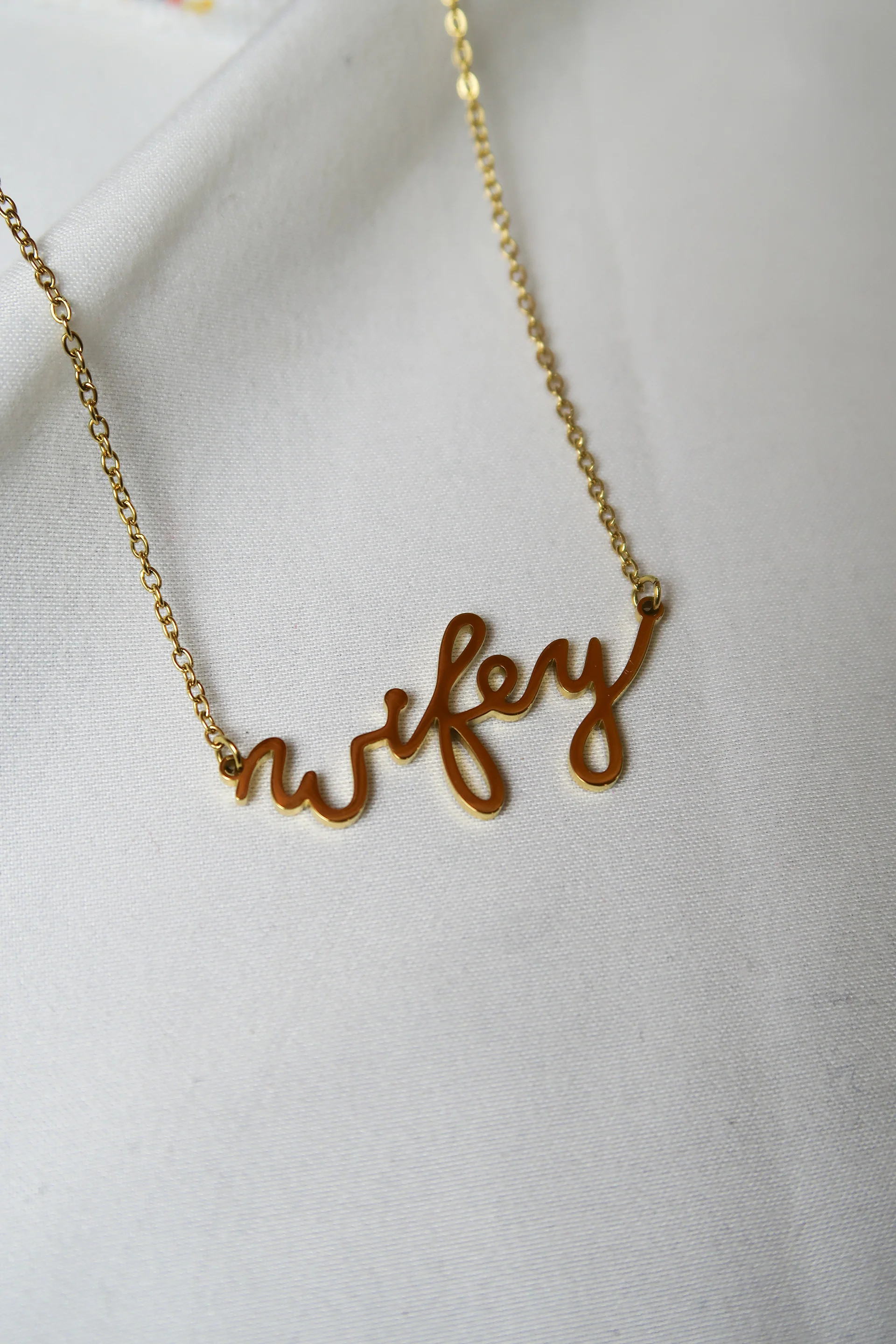 Flame Fatale 316L Wifey Stainless Steel Necklace | KC Chic Designs