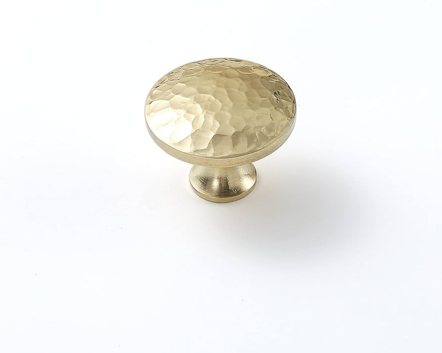 KOPPALIVE Round Kitchen Cabinet Pulls Gold Hammered Drawer Knobs Solid Brass Dresser Handles Mode... | Amazon (US)