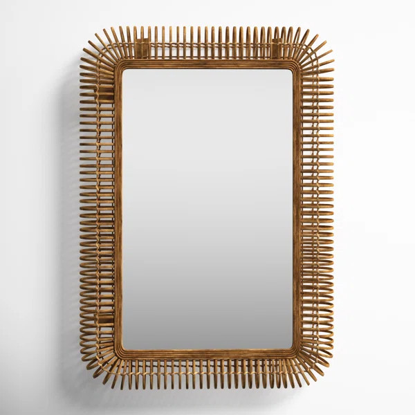 Teagan Rectangle Rattan Wall Mirror | Wayfair North America