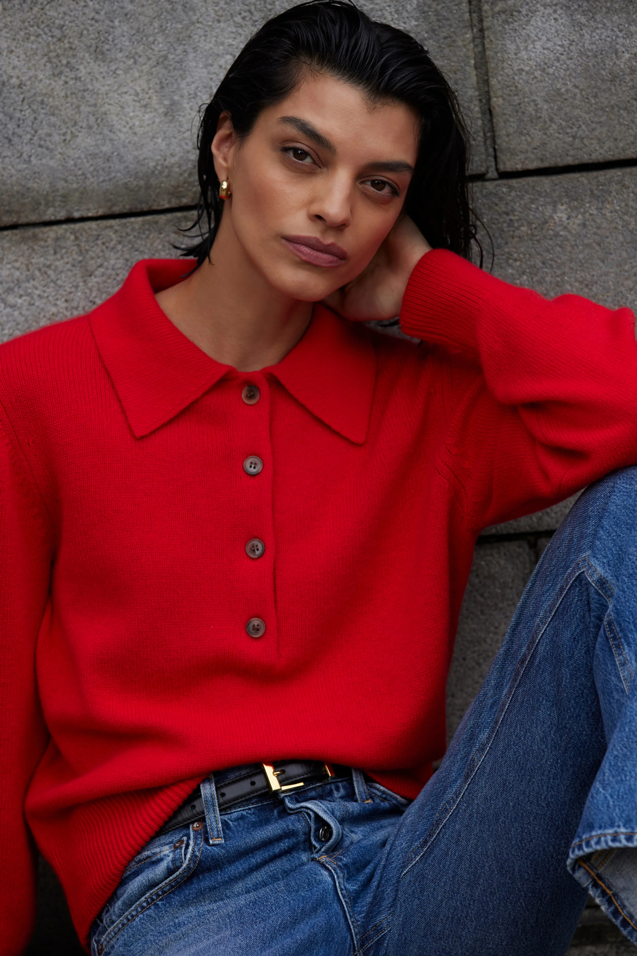 The Cashmere Polo in Cherry | Sold Out NYC