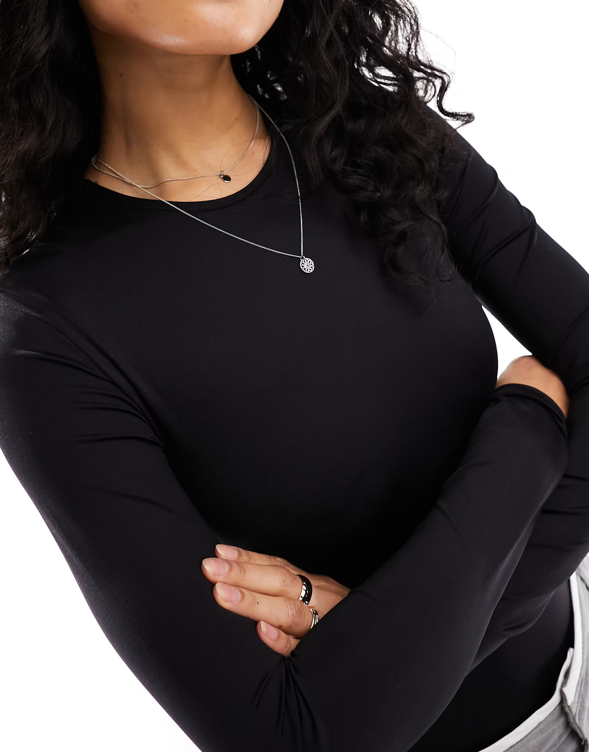 Stradivarius long sleeve seamless body in black | ASOS | ASOS (Global)