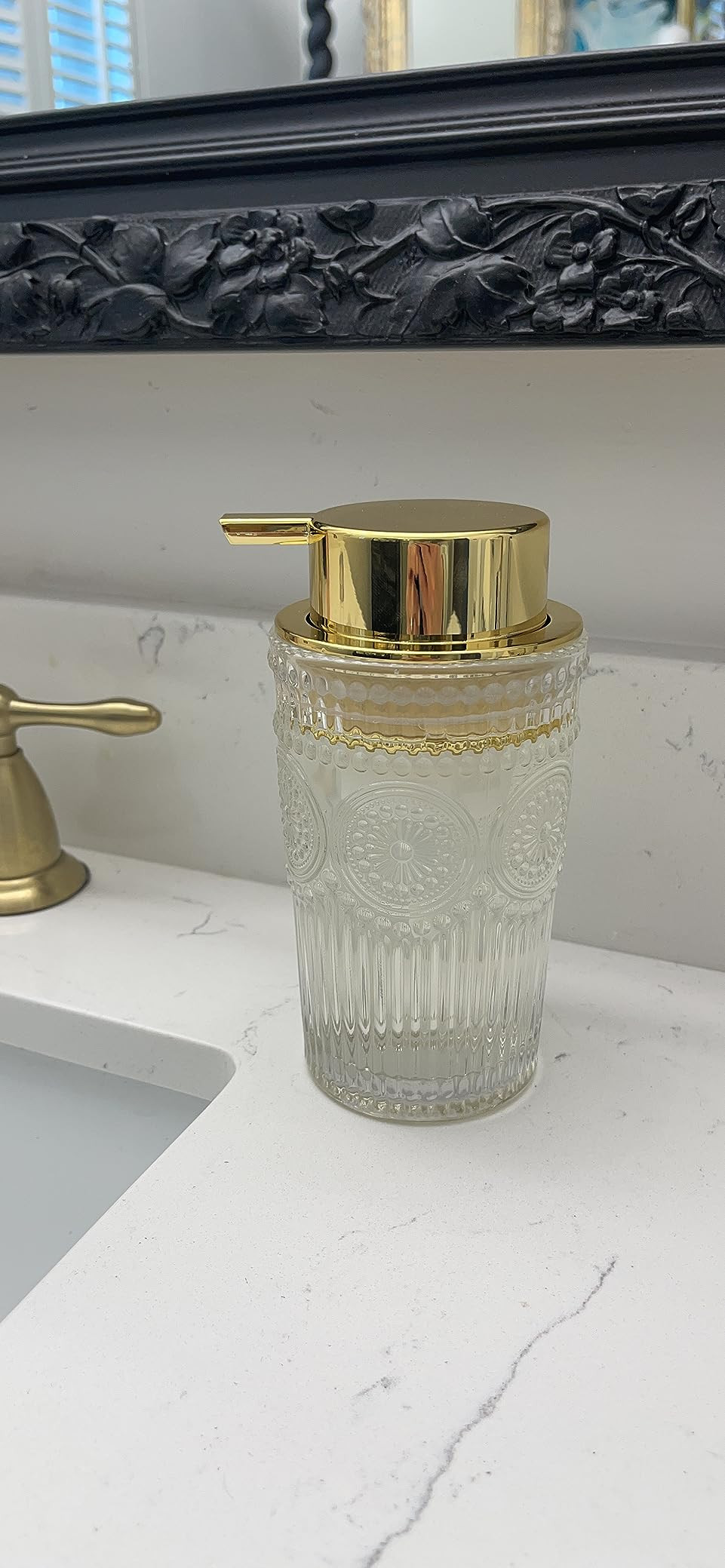 LEICURACE Glass Foam Soap Dispenser, Refillable Foaming Pump Bottle with Gold Pump, Foam Hand Soa... | Amazon (US)