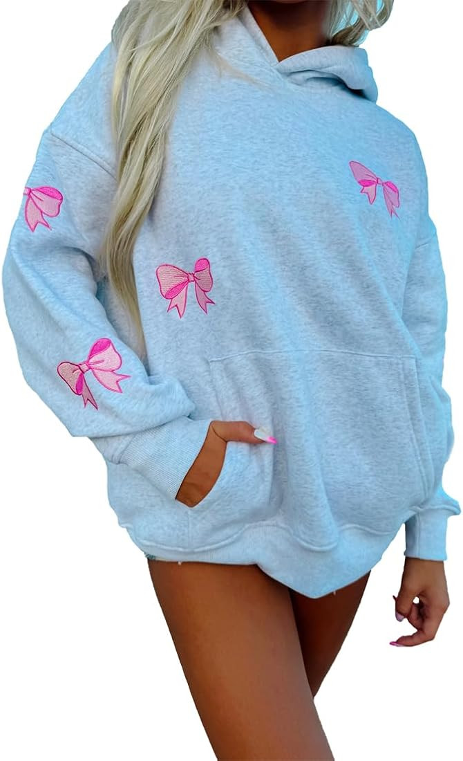 Amazon.com: SOOKABEILA Women Y2k Graphic Hoodie Heart Print Long Sleeve Sweatshirt Oversized Vale... | Amazon (US)