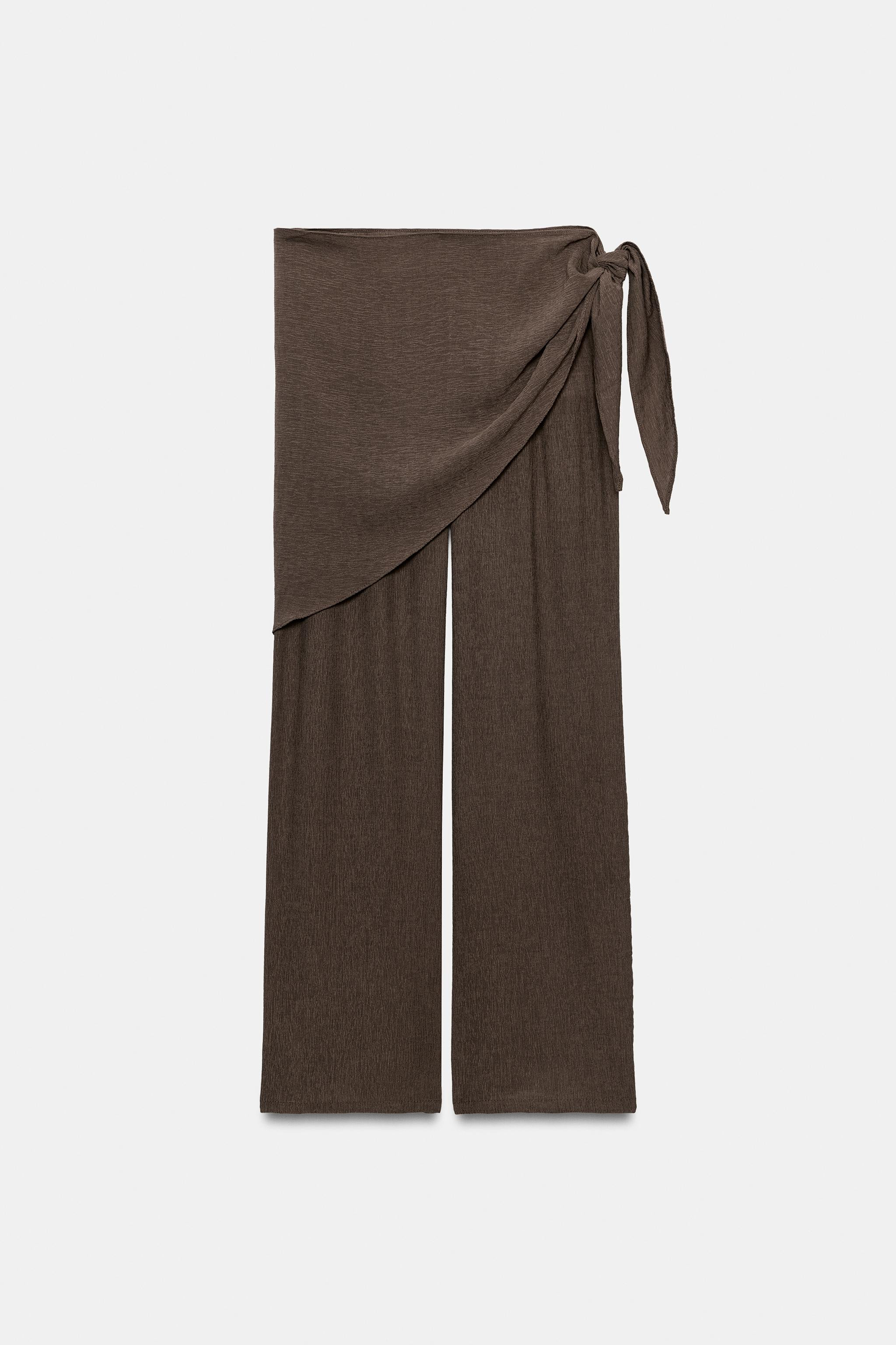 TEXTURED TROUSERS WITH SCARF DETAIL | Zara AU