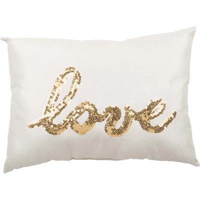 Fabric Sequin Love Lumbar Pillow | Wayfair North America