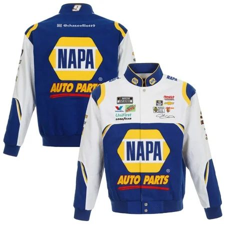 Chase Elliott JH Design NAPA 2020 Full-Snap Twill Uniform Jacket - White/Royal | Walmart (US)