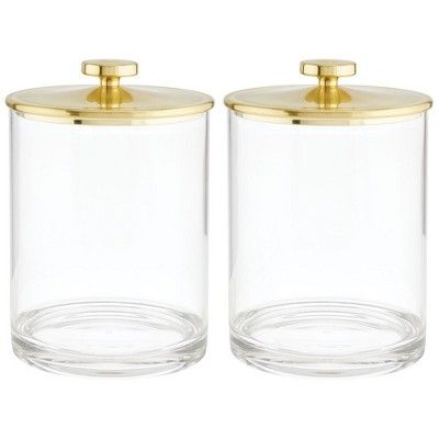 mDesign Modern Round Storage Canister Jar for Kitchen, 2 Pack | Target