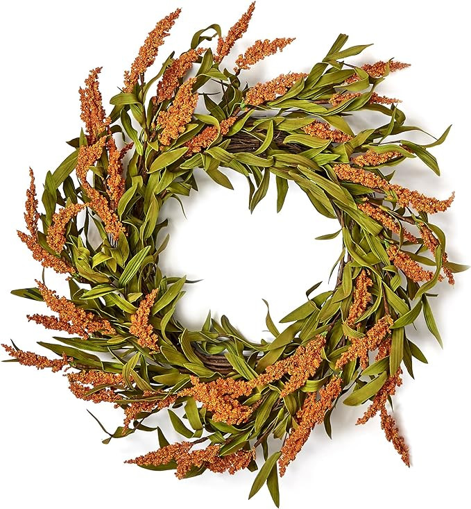 Worth Imports 22" Fall Spike Wreath On Natural Twig Base | Amazon (US)