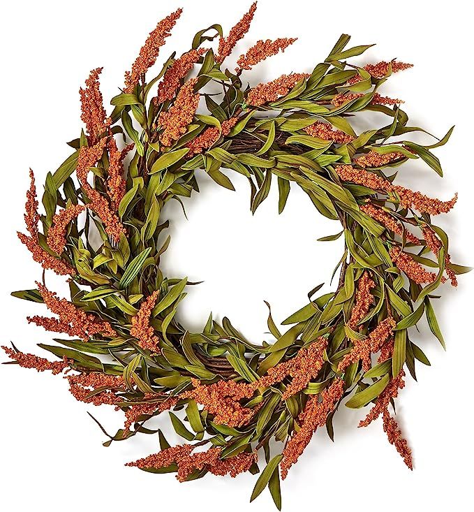 Worth Imports 22" Fall Spike Wreath On Natural Twig Base | Amazon (US)