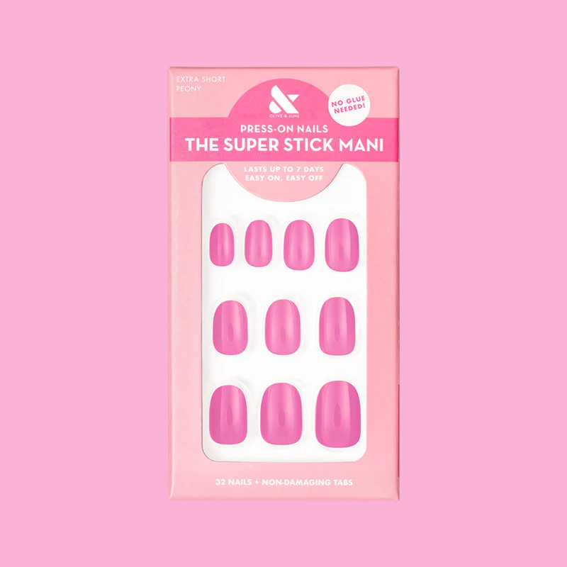 Peony | Extra Short | Round - Tab Press-On | Olive & June