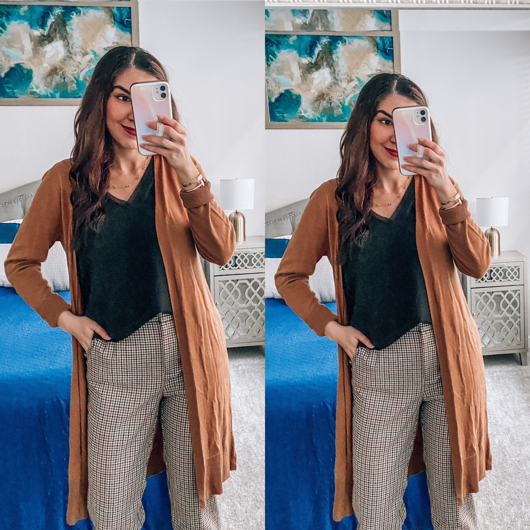 Work Wear and Business Casual Nordstrom Anniversary Sale picks 🩷🎉 Check out my Instagram for more coming this weekend to share. All 3 pieces I’m wearing are great wardrobe staples! 
V Neck Cami  in a size XS could size down for fitted feel.  
Cardigan XS in other colors too
Check Pattern Trousers size 2 but run a size big so size down. 


#LTKunder50 #LTKworkwear #LTKunder100