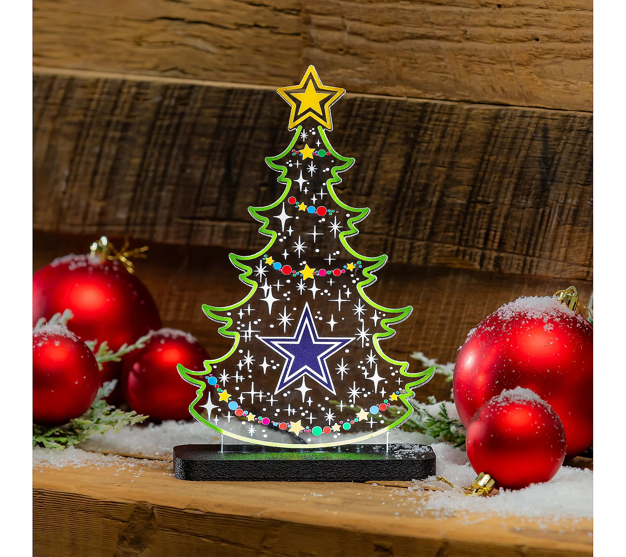 Evergreen NFL Team Holiday Tree Shaped Tabletop Sign | QVC