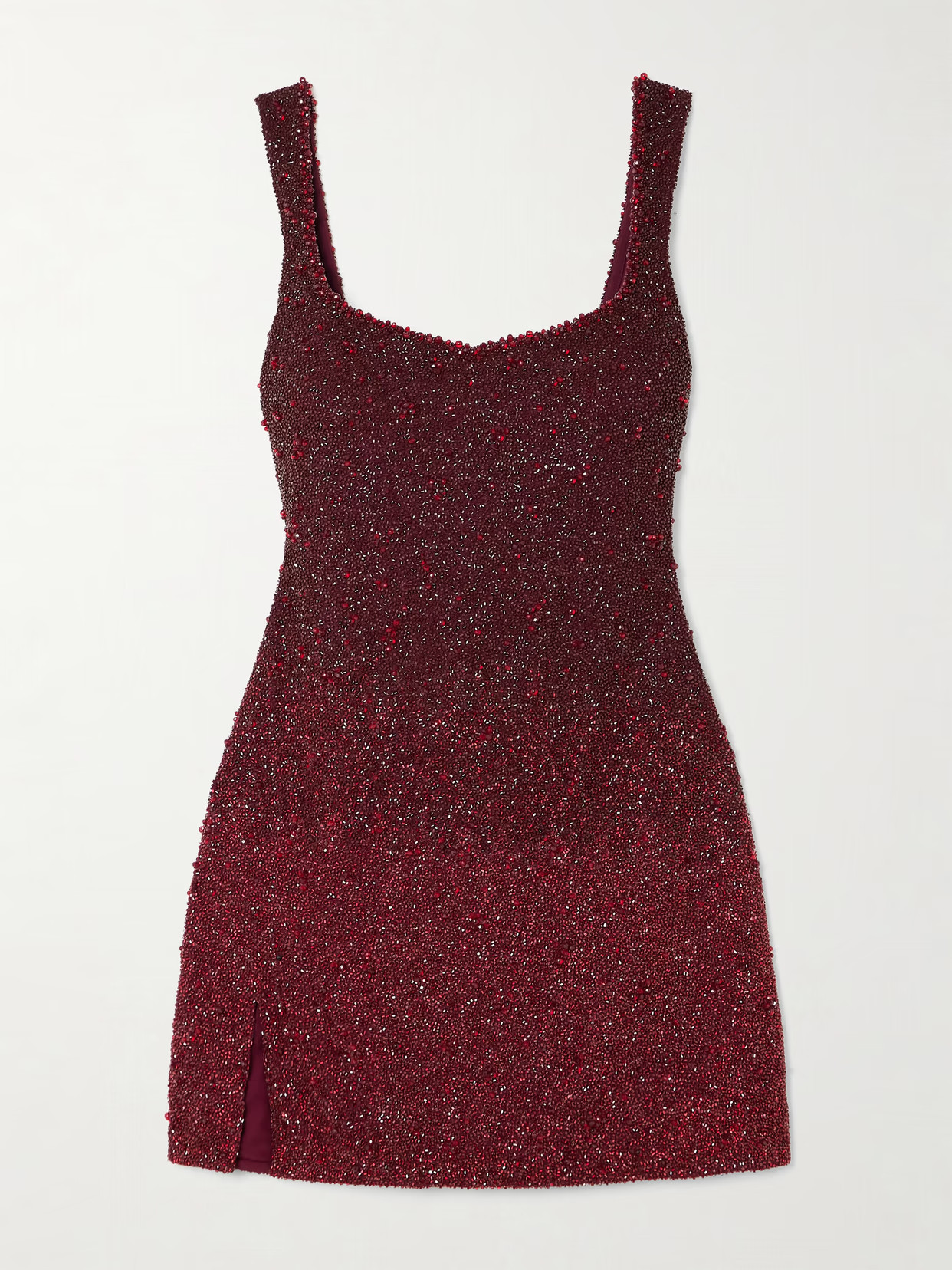 Clio Peppiatt - Embellished Stretch-tulle Mini Dress - Burgundy | NET-A-PORTER (US)