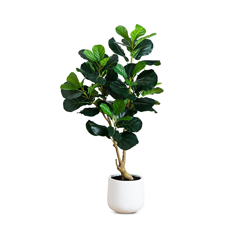 Nearly Natural 4' Artificial Lush Fiddle Leaf Tree in Decorative White Planter | Bloomingdale's (US)