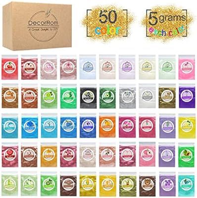 Mica Powder Pure 50 Color - Epoxy Resin Dye - Epoxy Resin Pigment, Cosmetic Grade Soap Colorant f... | Amazon (US)