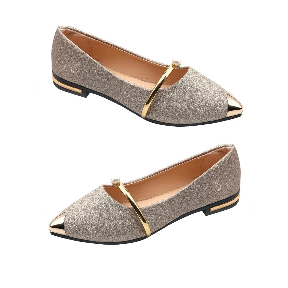 NUOLUX Flats Shoes Pointed Toewomen Nude Ballet Onloaferswomens Casual Work Node Ons Beige Dress | Walmart (US)