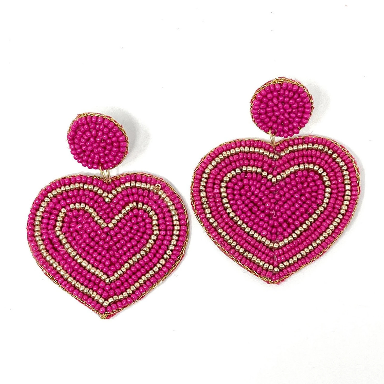 Valentines Beaded Earrings Red Heart Earrings Hearts - Etsy | Etsy (US)