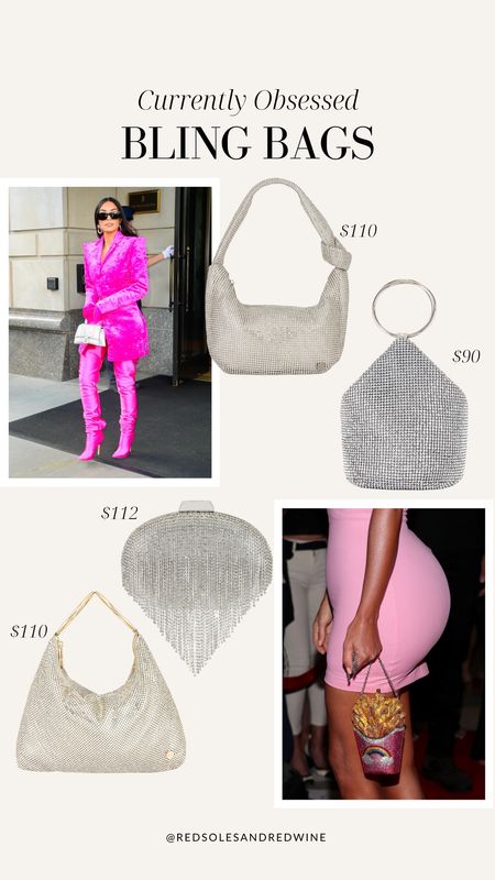 Currently obsessed with bling bags inspired by Kim Kardashian!

Crystal bags, crystal purse, bling purse, Kim kardashian, street style, it bag, going out bag, crystal clutch, bottega dupe, cult Gaia dupe

#LTKitbag #LTKstyletip