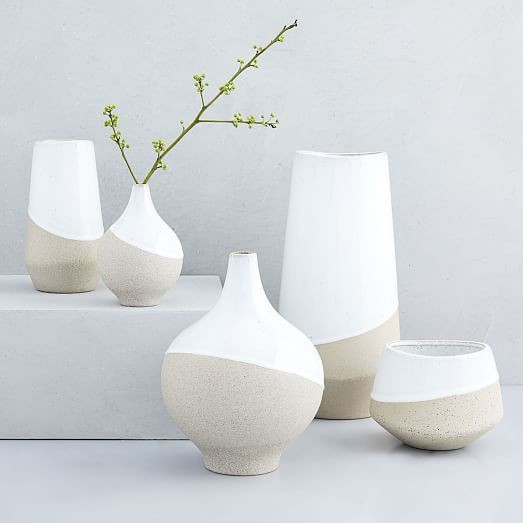 Half-Dipped Stoneware Vases | West Elm (US)