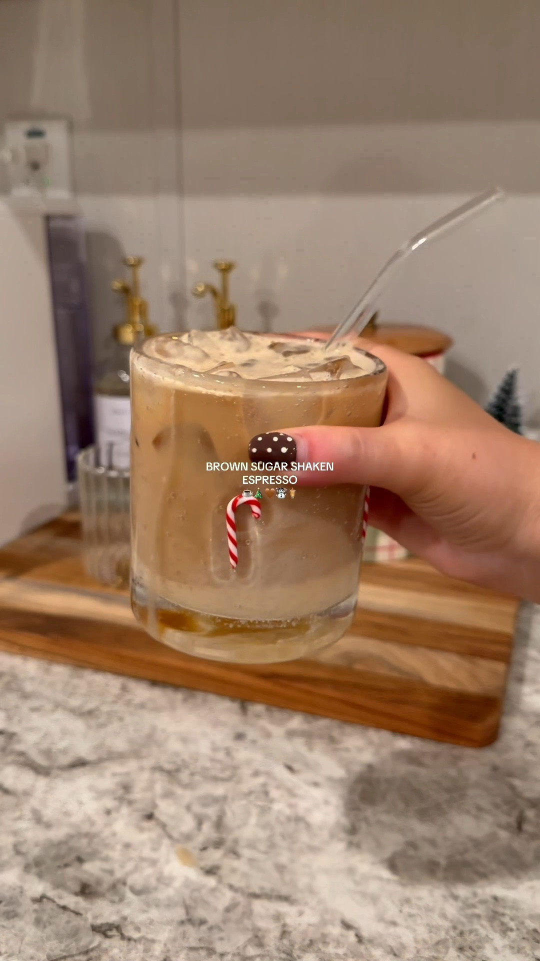 This brown sugar shaken espresso with finishing sweet cream cold foam was delicious and perfection✨✨ and this coffee bar is ready for Christmas 🎄 

#LTKHoliday #LTKGiftGuide #LTKHome