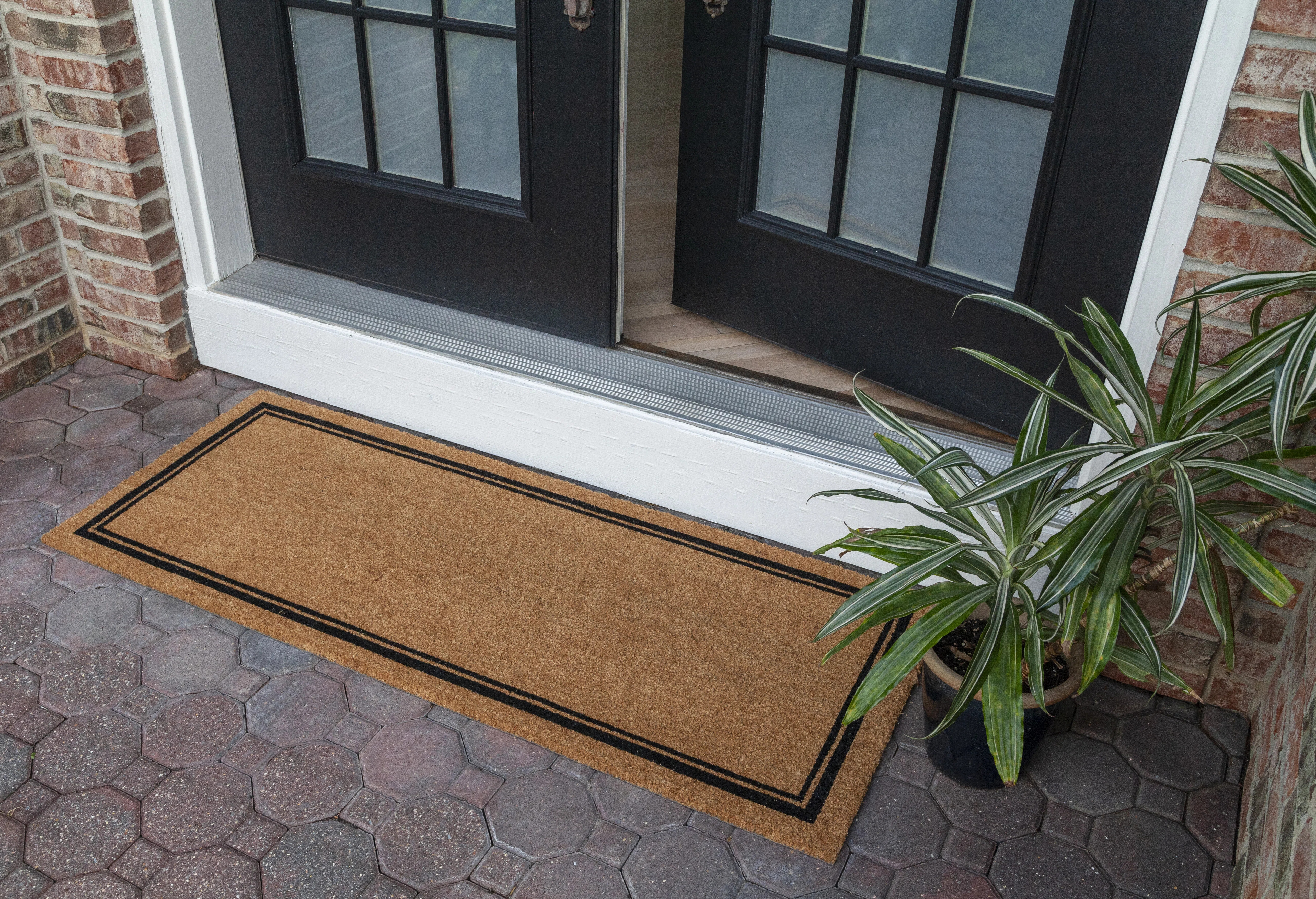 Azu with Border Coir Doormat with Backing | Wayfair North America