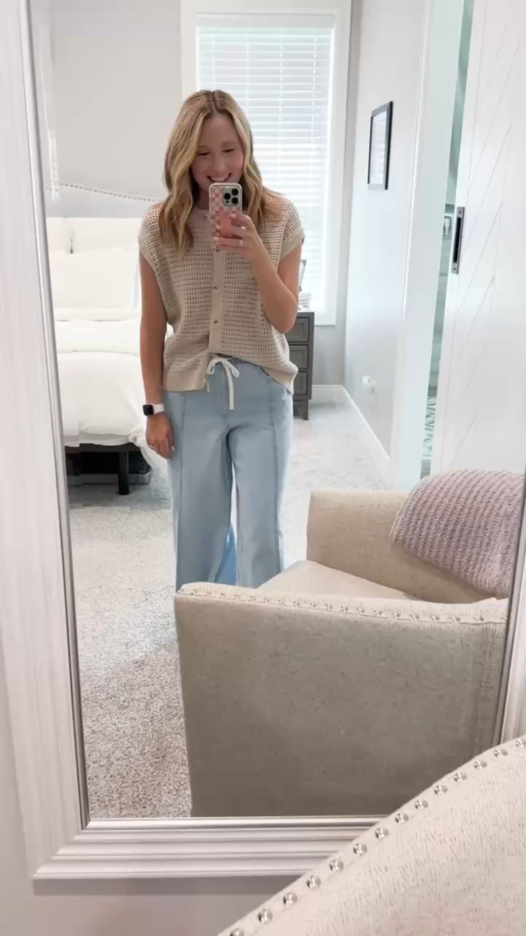 Target coming through with the cutest fall transition look 🍂✨ Loving these wide-leg drawstring pants paired with the coziest button-up sweater vest 🤍 #LTKfashion #TargetStyle #LTKootd