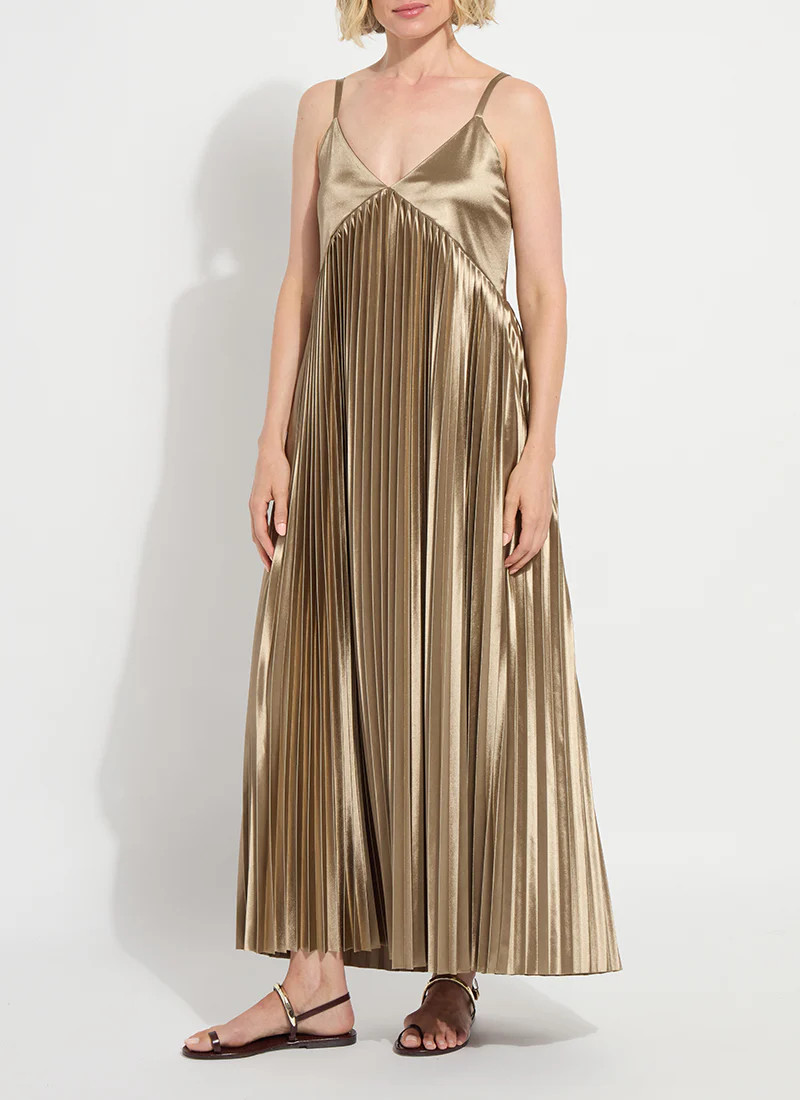 Lauren Pleated Midi Dress | Lysse NY