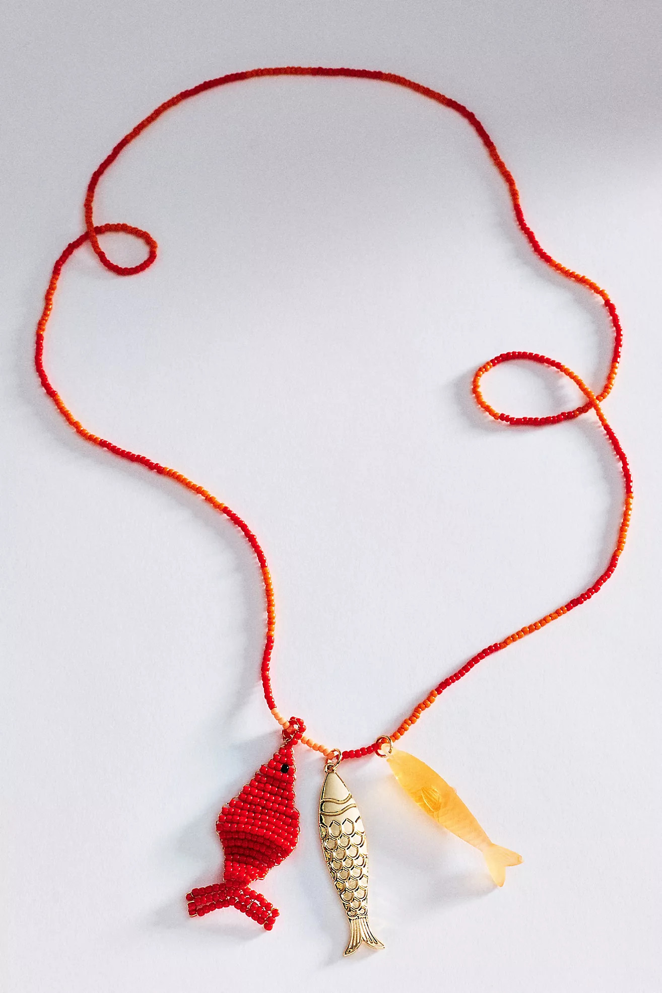 Ceramic Beaded Fish Pendant Necklace | Anthropologie (US)