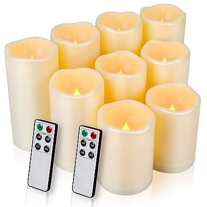 Flameless Candles LED Candles Outdoor Candles Waterproof Candles(D: 3" x H: 4"5"6") Battery Opera... | Amazon (US)