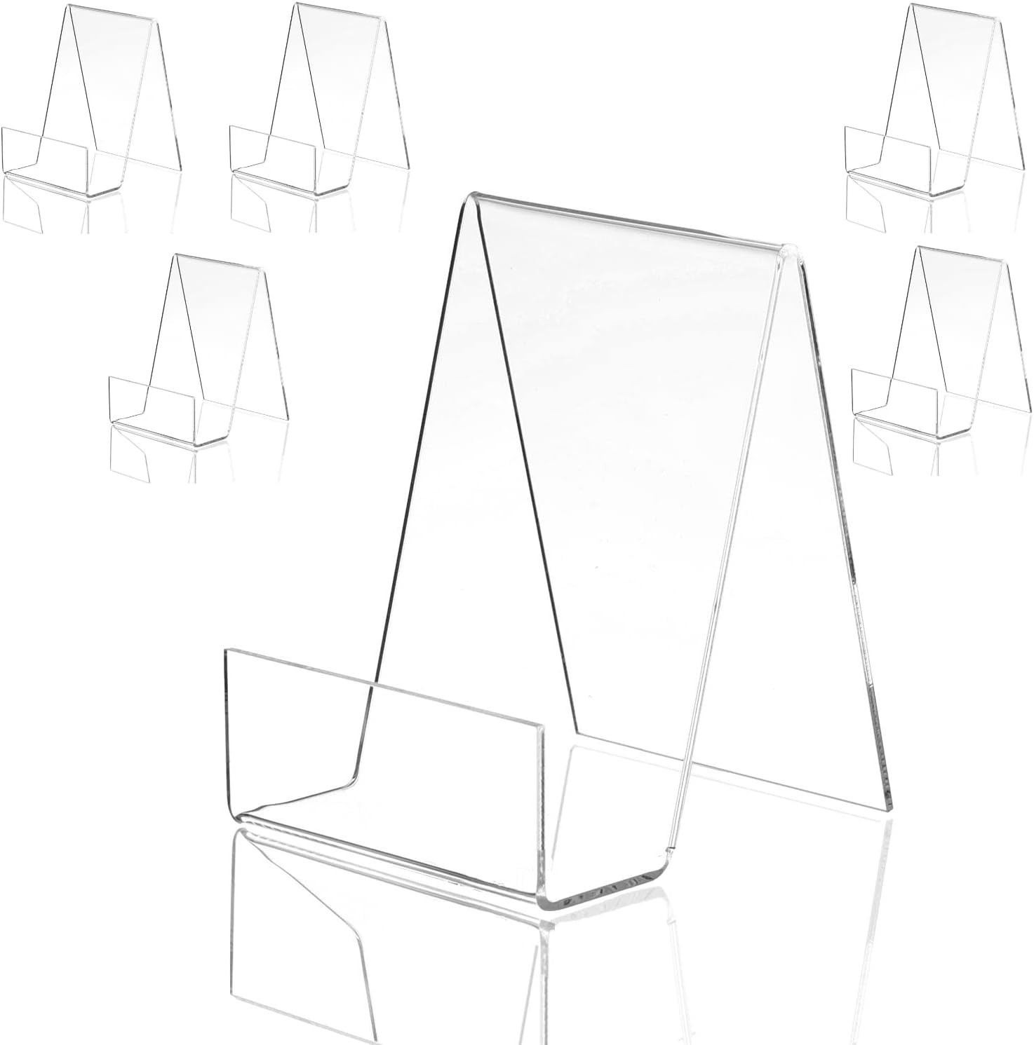 QBILY 6 Pcs Clear Acrylic Book Display Stand - Transparent Book Display Stand for Book Magazine C... | Amazon (US)