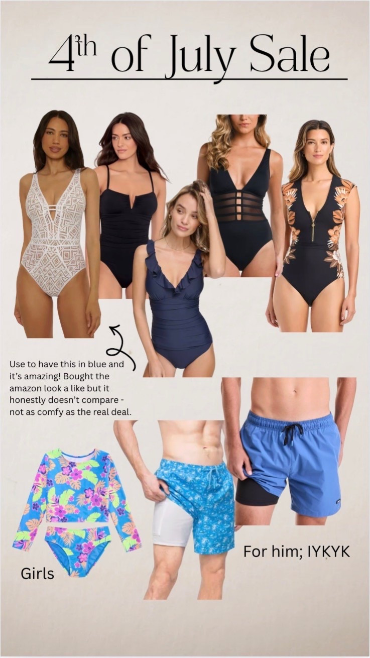 Love a Becca suit! I got. Medium in the white crochet! Someone with a little girl has to buy this swim set. I cannot. And if anyone has men in their lives who chafe like crazy at the beach or pool…Robby loves these compression short swim trunks! @Macys

#LTKMens #LTKSwim #LTKSaleAlert