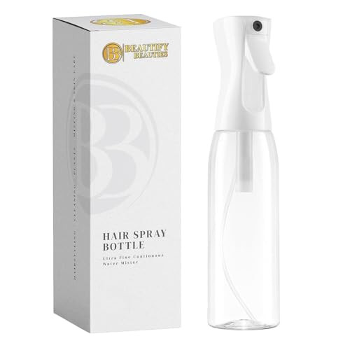 BeautifyBeauties Spray Bottle For Hair – Continuous Mister Spray Bottle for Hairstyling, Cleaning, Plants, Pets, Barbers, Salons, Essential Oil Scents (Clear, 16.9oz/500ml) 11" H x 2.6" L | Amazon (US)