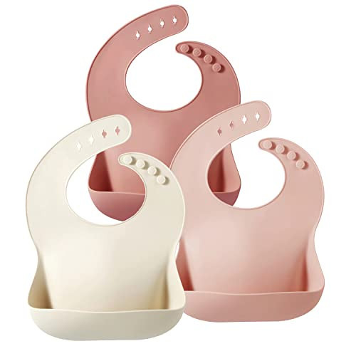 PandaEar Silicone Bibs for Babies Toddlers Girls| Adjustable Waterproof BPA Free Soft Durable Bibs for eating with Large Pocket Food Catcher | Amazon (US)