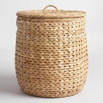 Natural Seagrass Leona Hamper Basket | World Market
