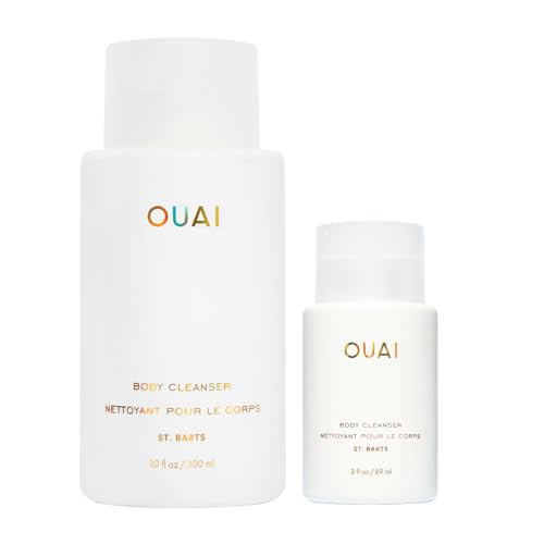 OUAI St. Barts Body Cleanser Bundle - Foaming Body Wash with Jojoba Oil & Rosehip Oil to Hydrate, Balance & Soften Skin - Paraben, Phthalate & Sulfate Free Skin Care Products (2 Count, 3 Oz/10 Oz) | Amazon (US)